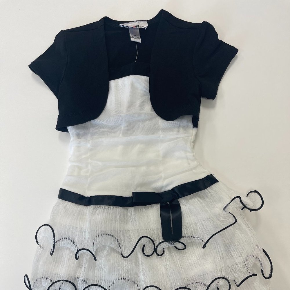 Toddler 3T Black and White Ruffled Philly Dress